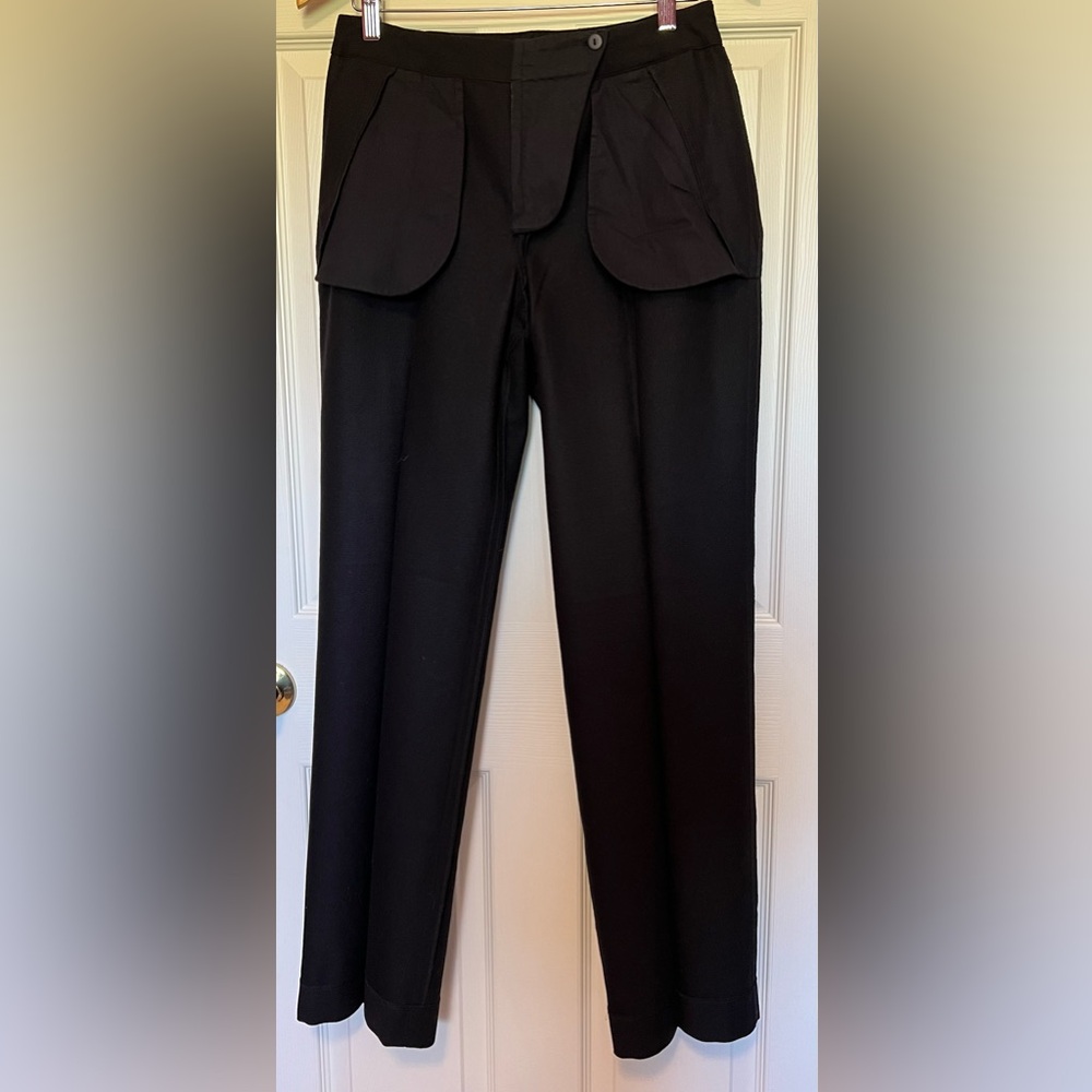 Brooks Brothers Women’s Black Stretch Wool Pants Sz 8 EUC Flat Front Straight Lg - Picture 11 of 14